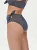Bikini-Slip mit hohem Bund. - Lurex-Mitternacht