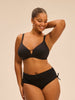Bikini-Slip mit hohem Bund. - Schwarz