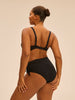 Bikini-Slip mit hohem Bund. - Schwarz