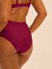 Bikini-Slip mit hohem Bund. - Cranberry