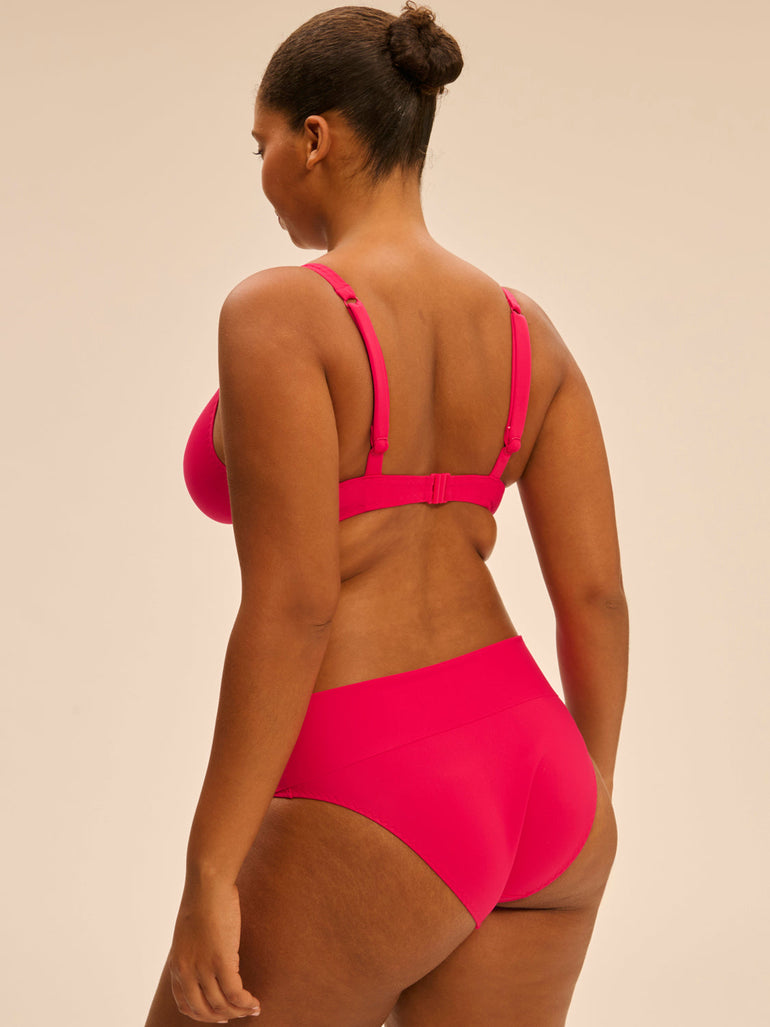 Triangel-Bikini-Oberteil mit Bügeln. - Lippenstift