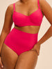 Bikini-Slip mit hohem Bund. - Lipstick