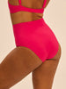 Bikini-Slip mit hohem Bund. - Lipstick
