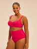 Bikini-Slip mit hohem Bund. - Lipstick