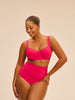 Bikini-Slip mit hohem Bund. - Lipstick
