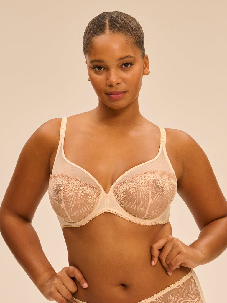 Bügel-BH mit tiefem Ausschnitt - Schickes Beige