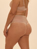 Shaping-Tanga mit hohem Bund - Rosé-Nude