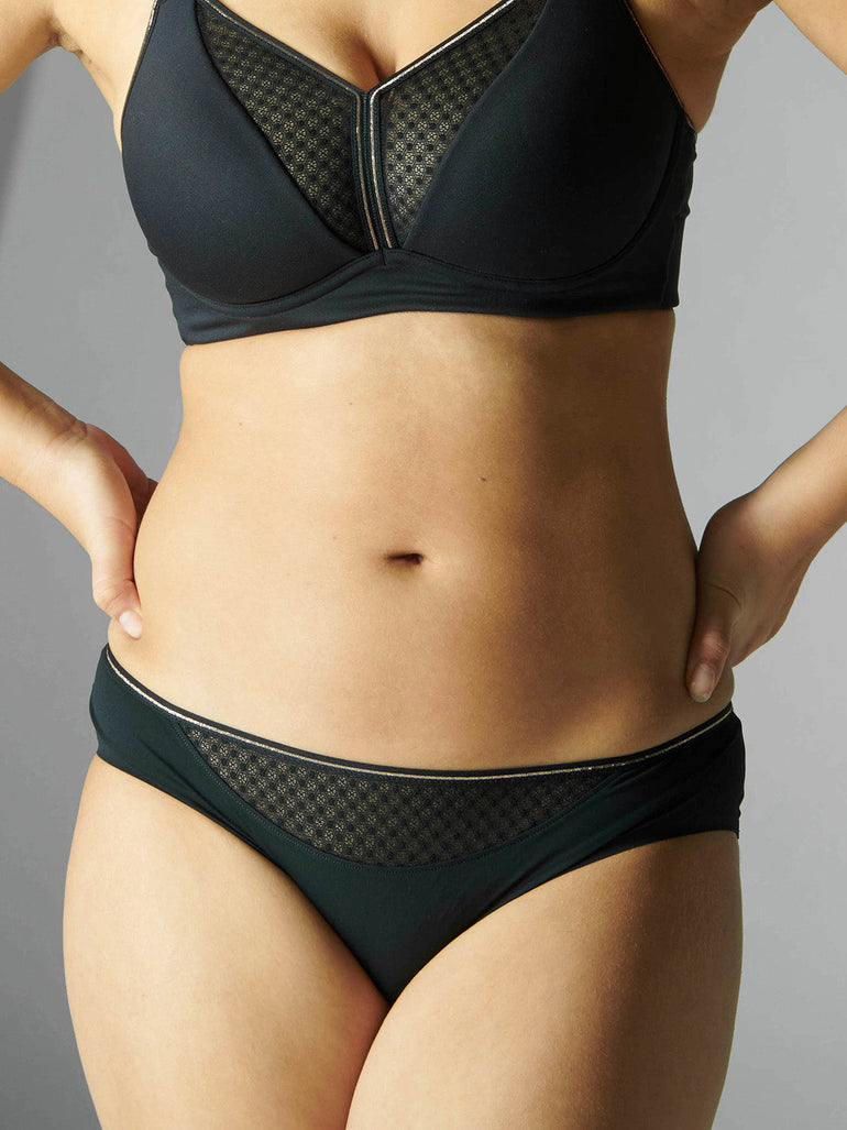 Slip mit hohem Bund - Schwarz