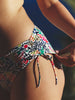 High-Waist-Bikinihose - Tropico-Print Weiß