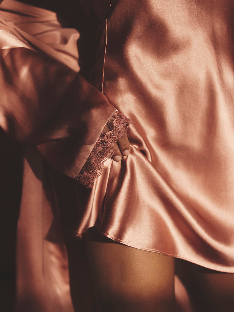 NachtHemdbluse - Smokey-Rosa