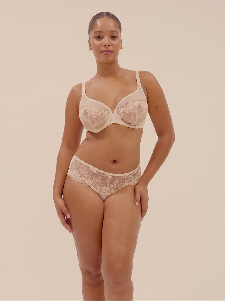 Bügel-BH mit tiefem Ausschnitt - Schickes Beige